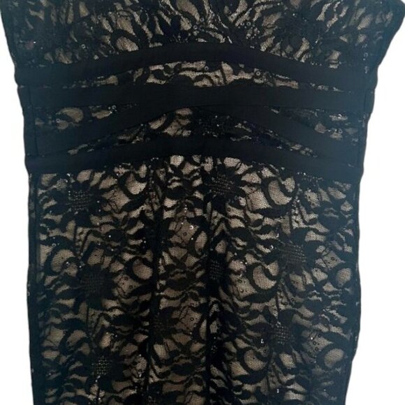 RN Studio Ronni Nicole Sequin Lace Dress – Black – Size 12 – EUC - Picture 6 of 10